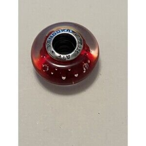 Pandora Bracelet Charm Bead Red Glass bubbles Sterling 925